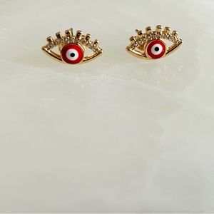 Evil Eye Studs Red